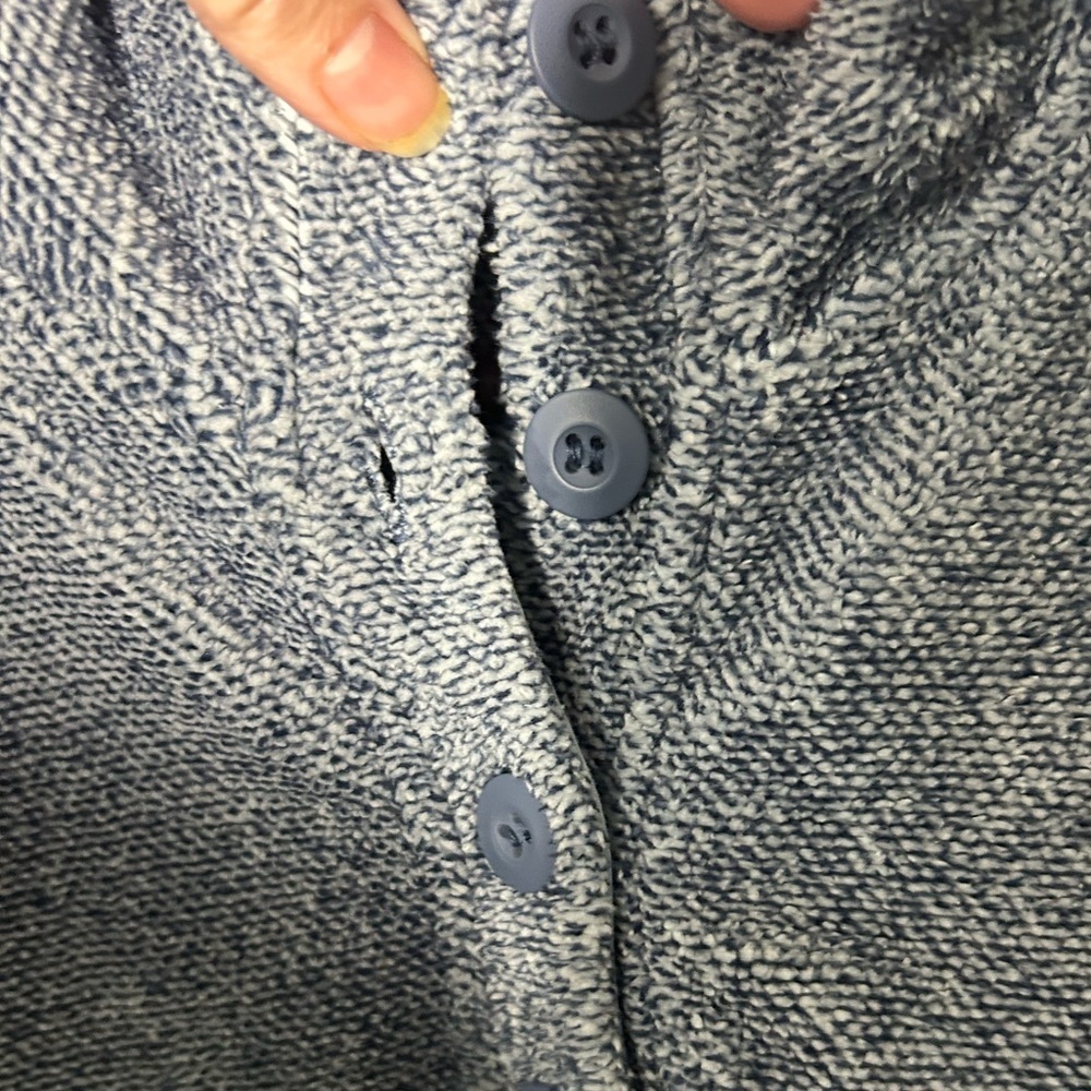 Eddie Bauer Women's 1/4 Button Soft Fleece Pullover heathered blue size Large - Picture 3 of 11